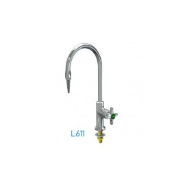 Llave sencilla tipo cuello de ganso, cromada