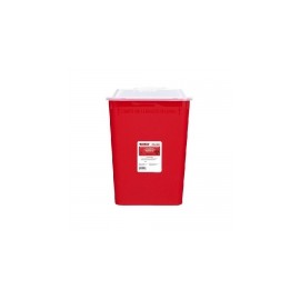 Contenedor rojo de punzo cortantes, capacidad de 13 litros, caja con 28 piezas