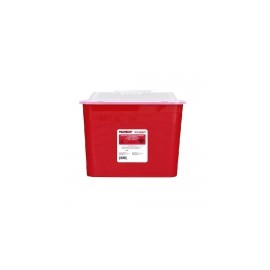 Contenedor rojo de punzo cortantes, capacidad de 8.5 litros, caja con 30 piezas