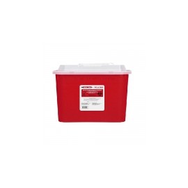 Contenedor rojo de punzo cortantes, capacidad de 4 litros, caja con 40 piezas