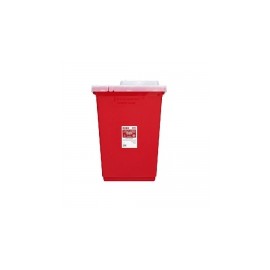 Contenedor rojo de punzo cortantes, capacidad de 30 litros, caja con 7 piezas