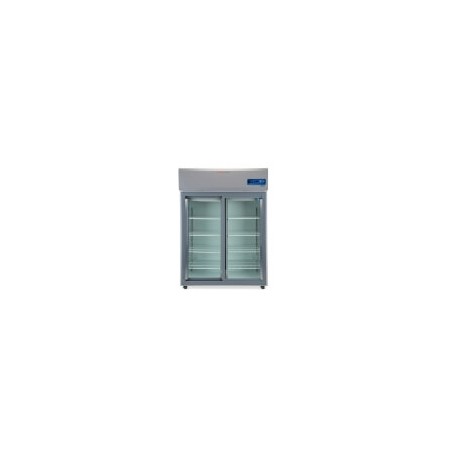 Refrigerador para laboratorio de dos puertas de vidrio deslizables