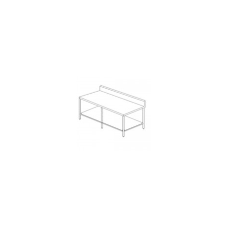 Mesa lisa de 150 cm con respaldo y entrepaño