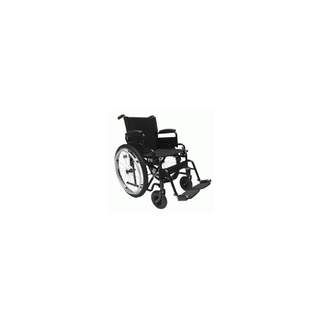 Silla de ruedas neumática, 18" en negro