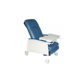 Sillón para hemodiálisis color azul reclinable de 3 posiciones con 1 charolas