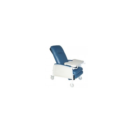 Sillón para hemodiálisis color azul reclinable de 3 posiciones con 1 charolas