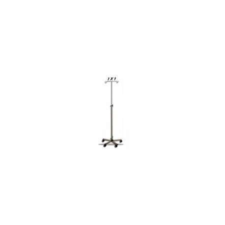 Portavenoclisis base quíntuple de acero inoxidable de 1x1