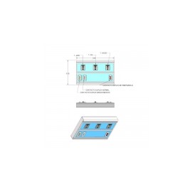 Consola doble de 52 x .80, 1 contacto duplex de emergencia (rojo) ARD-902808-1 MARCA -  Aramed