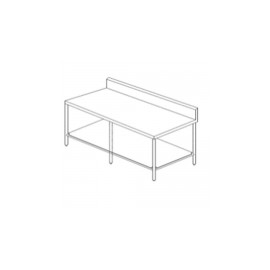 Mesa lisa de 150 cm con respaldo y entrepaño HEL-HM385 MARCA -  Herlis