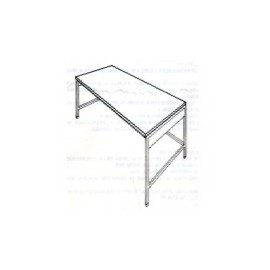 Mesa alta de 120 cm con cubierta de acero inoxidable Cal. 20 HEL-HM277 MARCA -  Herlis