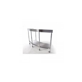 Mesa riñon con entrepaño tubular cromada CIS-5910 MARCA -  Ciiasa