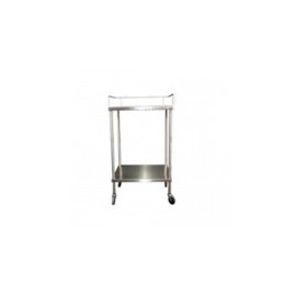 Mesa pasteur de acero inoxidable acabado pulido 60 x 40 x 100 cm, llantas de 4" HEL-HM207 MARCA -  Herlis