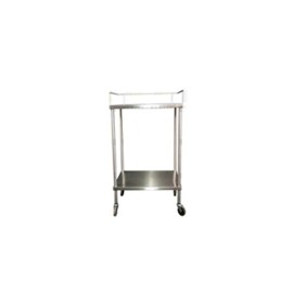 Mesa pasteur sin cajón cubierta y entrepaño de acero inoxidable llantas de 4" de gel HEL-HM206 MARCA -  Herlis