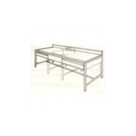 Mesa alta de 210 cm con fregadero central y cajones HEL-HM137 MARCA -  Herlis