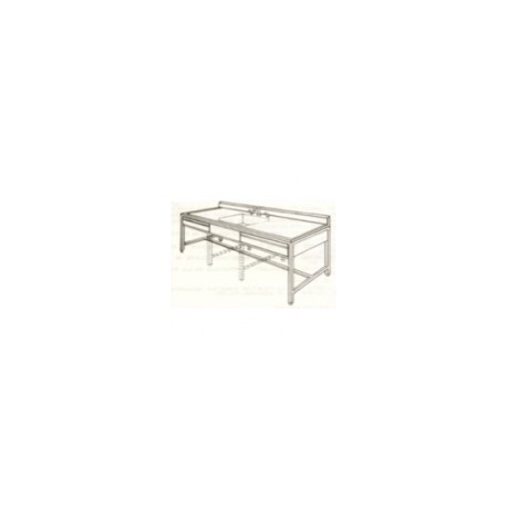 Mesa alta de 210 cm con fregadero central y cajones HEL-HM137 MARCA -  Herlis