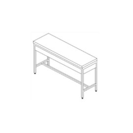 Mesa alta de 120 cm esmaltada con cubierta de laminado de plástico HEL-HM141 MARCA -  Herlis