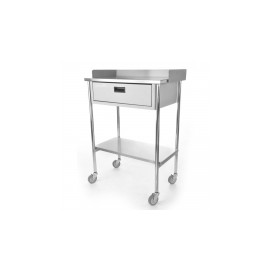 Mesa pasteur tubular cromada con cajón CIS-5710 MARCA -  Ciiasa