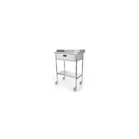 Mesa pasteur tubular cromada con cajón CIS-5710 MARCA -  Ciiasa