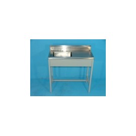 Lavabo Pasteur derecho de 90 cm cubierta de lámina de acero inoxidable HEL-HM126 MARCA -  Herlis