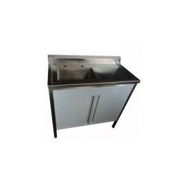 Lavabo Pasteur derecho de 90 cm de acero inoxidable HEL-HM125 MARCA -  Herlis