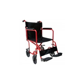 Silla de ruedas de traslado de aluminio con asiento de 17" color rojo MST-ST976LA-R MARCA -  Medical Store