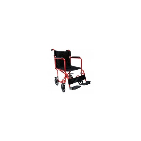 Silla de ruedas de traslado de aluminio con asiento de 17" color rojo MST-ST976LA-R MARCA -  Medical Store