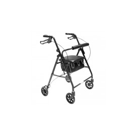 Andadera Rollator de acero AJ-2025BK color negro MST-ANDROLAJ-2025BK MARCA -  Medical Store