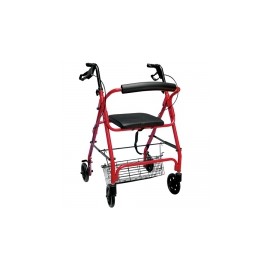 Andadera Rollator color roja con canastilla DRI-AJ-1012 MARCA -  Drive Medical