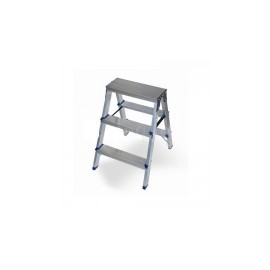 Escalerilla de tijera 3 peldaños totalmente de aluminio y hule HEL-HM443 MARCA -  Herlis