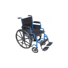 Silla de ruedas Poly Fly color azul, de traslado, ligera, con descansa pies DRI-TR18B MARCA -  Drive Medical